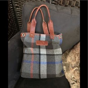 GUC A&F leather and wool tote